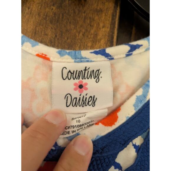 Counting Daisies girls Sz 10 sleeveless blue orange geometric colorful GUC - Picture 6 of 9